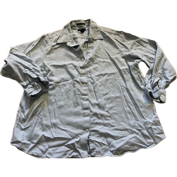 Land’s End Portuguese Flannel 100% Cotton Button Up Shirt Women’s plus Size 2X - Picture 1 of 5